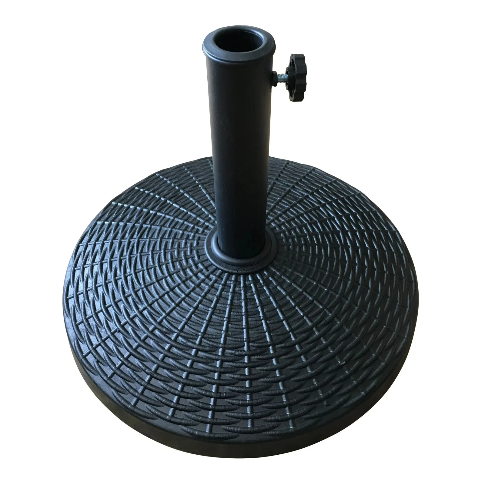 1 Mainstays 22 lbs Black Round Powder Coated Resin Patio Umbrella Base - Image 1