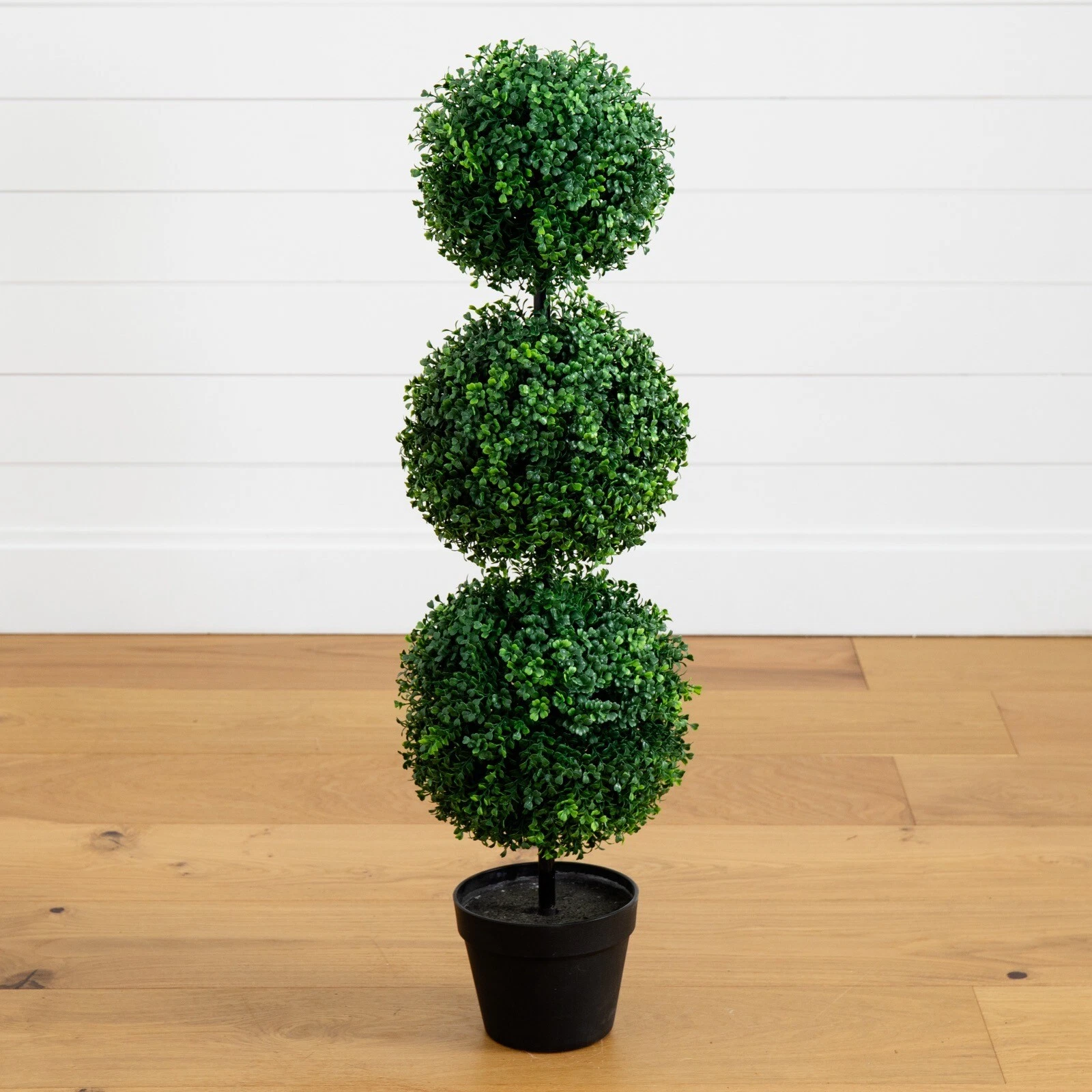 1 3' Topiary Boxwood Triple Ball Artificial Tree UV Indoor/Outdoor Home Decor. - Image 1