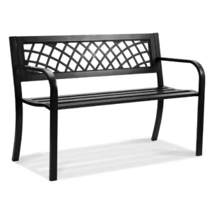 Outdoor Bench 46 in Metal Garden Bench 480 lbs Park Patio Yard Porch Bench